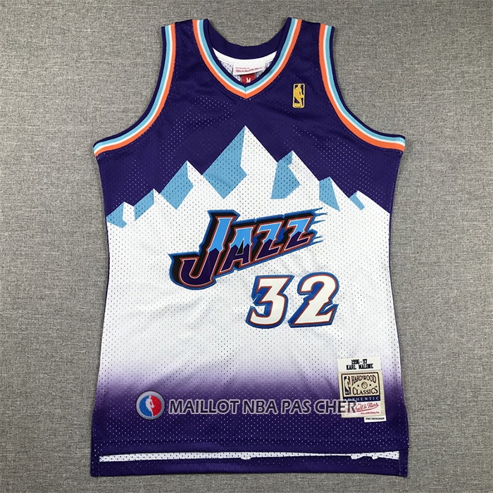 Maillot Enfant Utah Jazz Karl Malone NO 32 Mitchell & Ness 1996-97 Volet